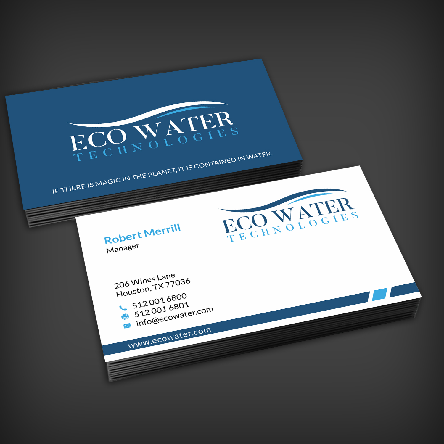 Business Card Design by SKYdesign for ECO Water Technologies, Corp | Design #18662518