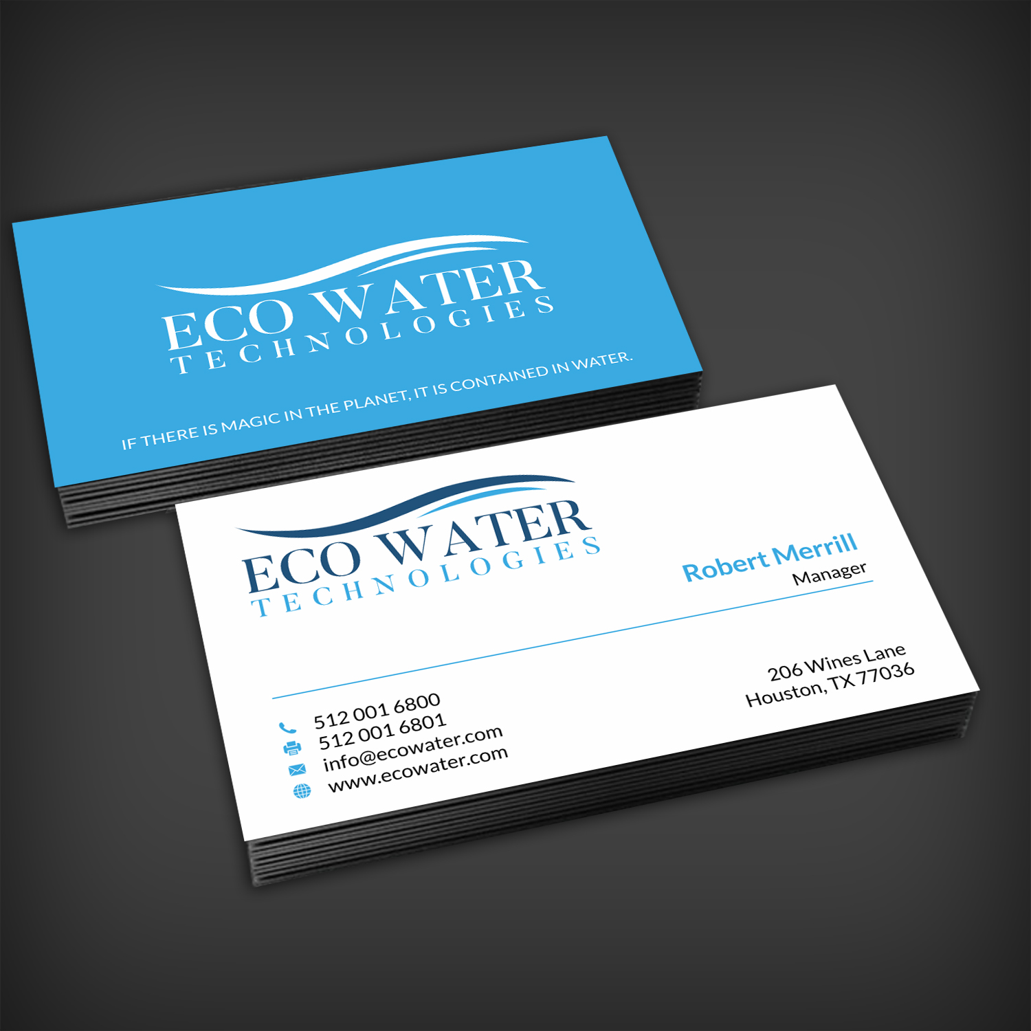 Business Card Design by SKYdesign for ECO Water Technologies, Corp | Design #18662528