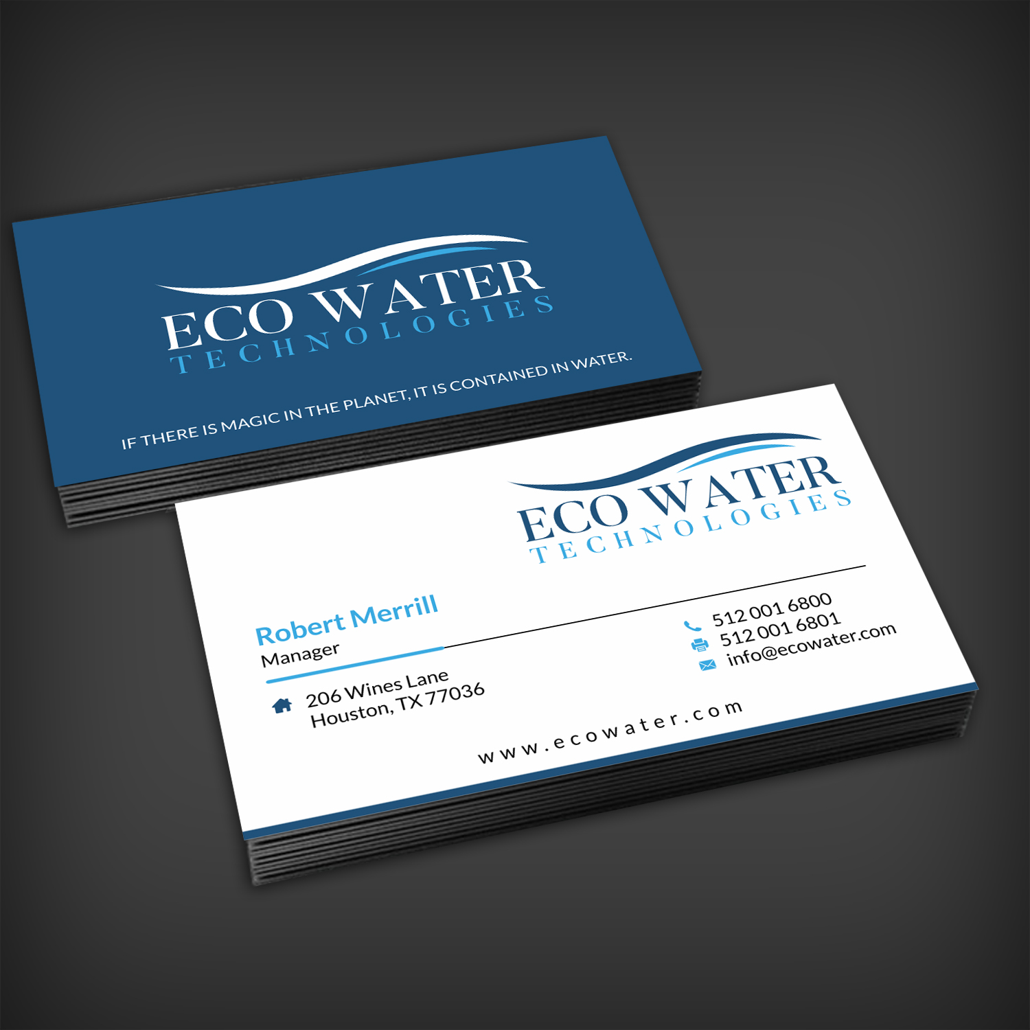 Business Card Design by SKYdesign for ECO Water Technologies, Corp | Design #18662555