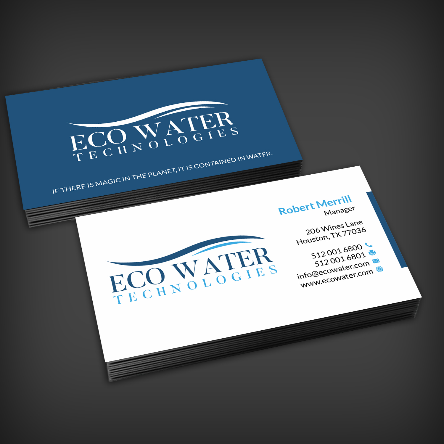 Business Card Design by SKYdesign for ECO Water Technologies, Corp | Design #18662564
