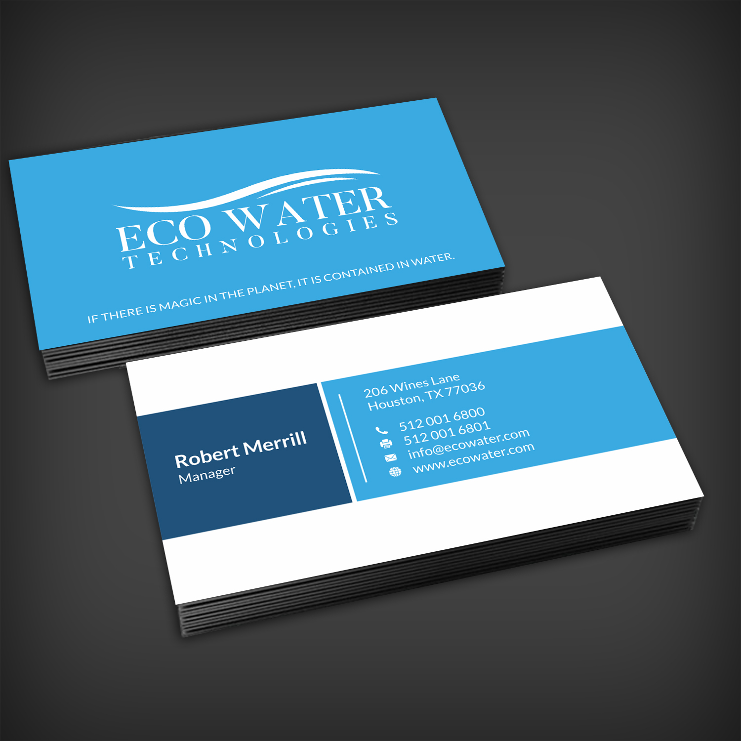 Business Card Design by SKYdesign for ECO Water Technologies, Corp | Design #18662566