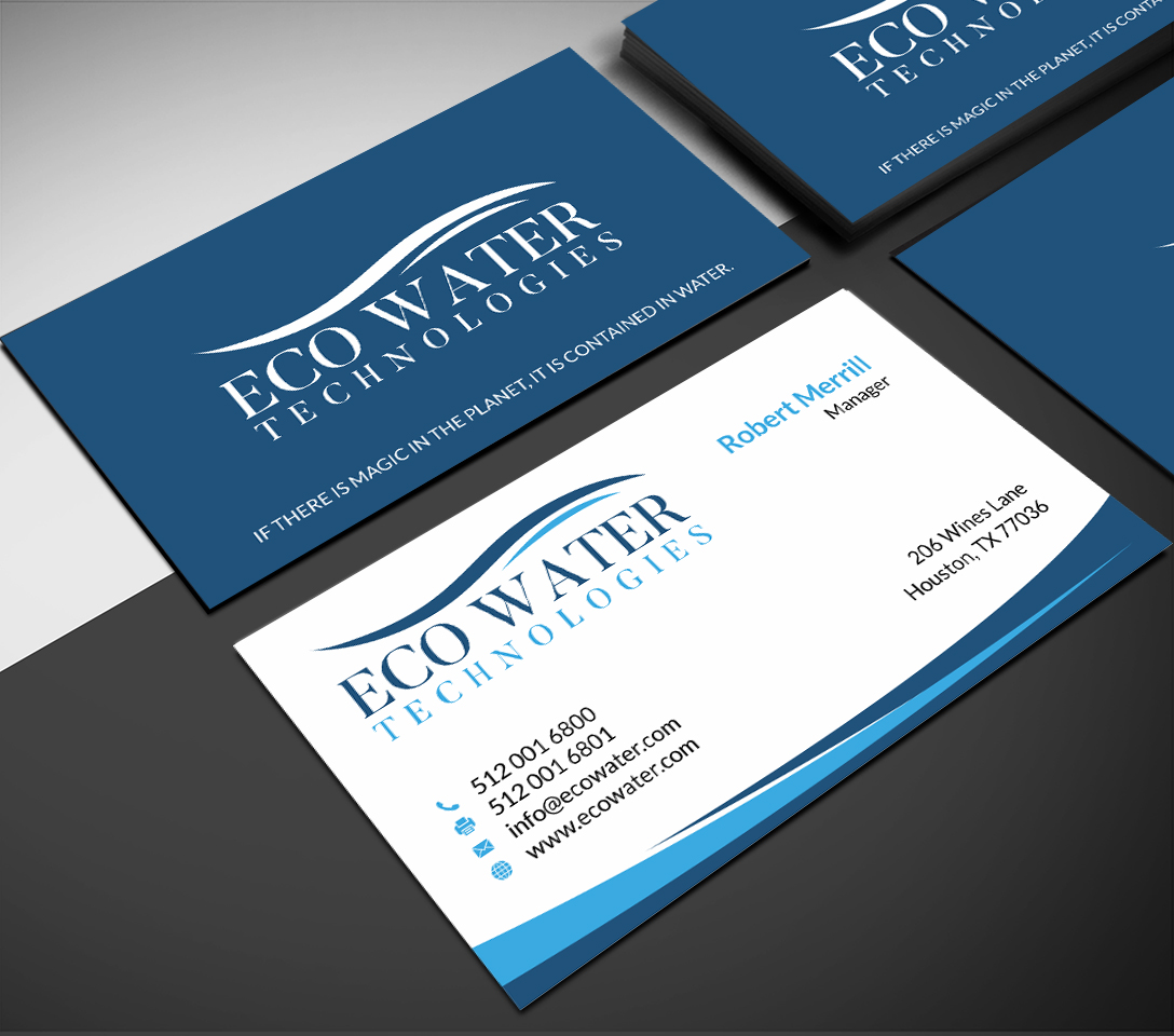 Business Card Design by SKYdesign for ECO Water Technologies, Corp | Design #18662567