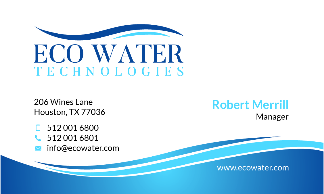 Business Card Design by SKYdesign for ECO Water Technologies, Corp | Design #18790661