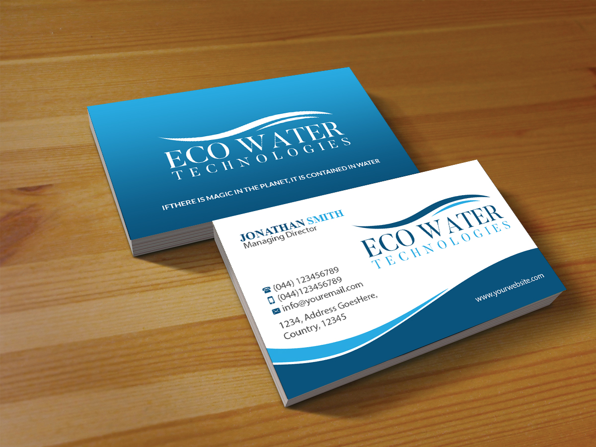 Business Card Design by Creations Box 2015 for ECO Water Technologies, Corp | Design #18665376