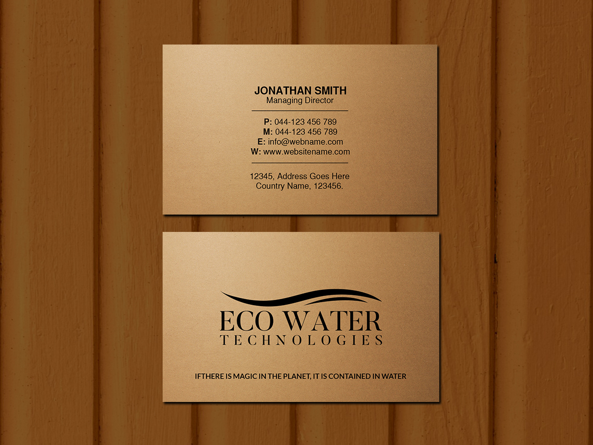 Business Card Design by Creations Box 2015 for ECO Water Technologies, Corp | Design #18665378
