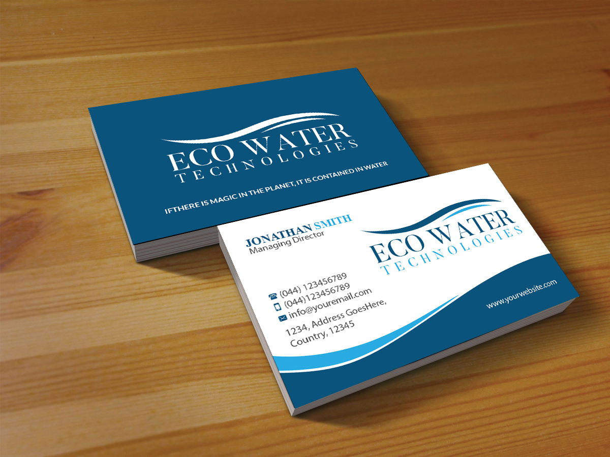 Business Card Design by Creations Box 2015 for ECO Water Technologies, Corp | Design #18665379