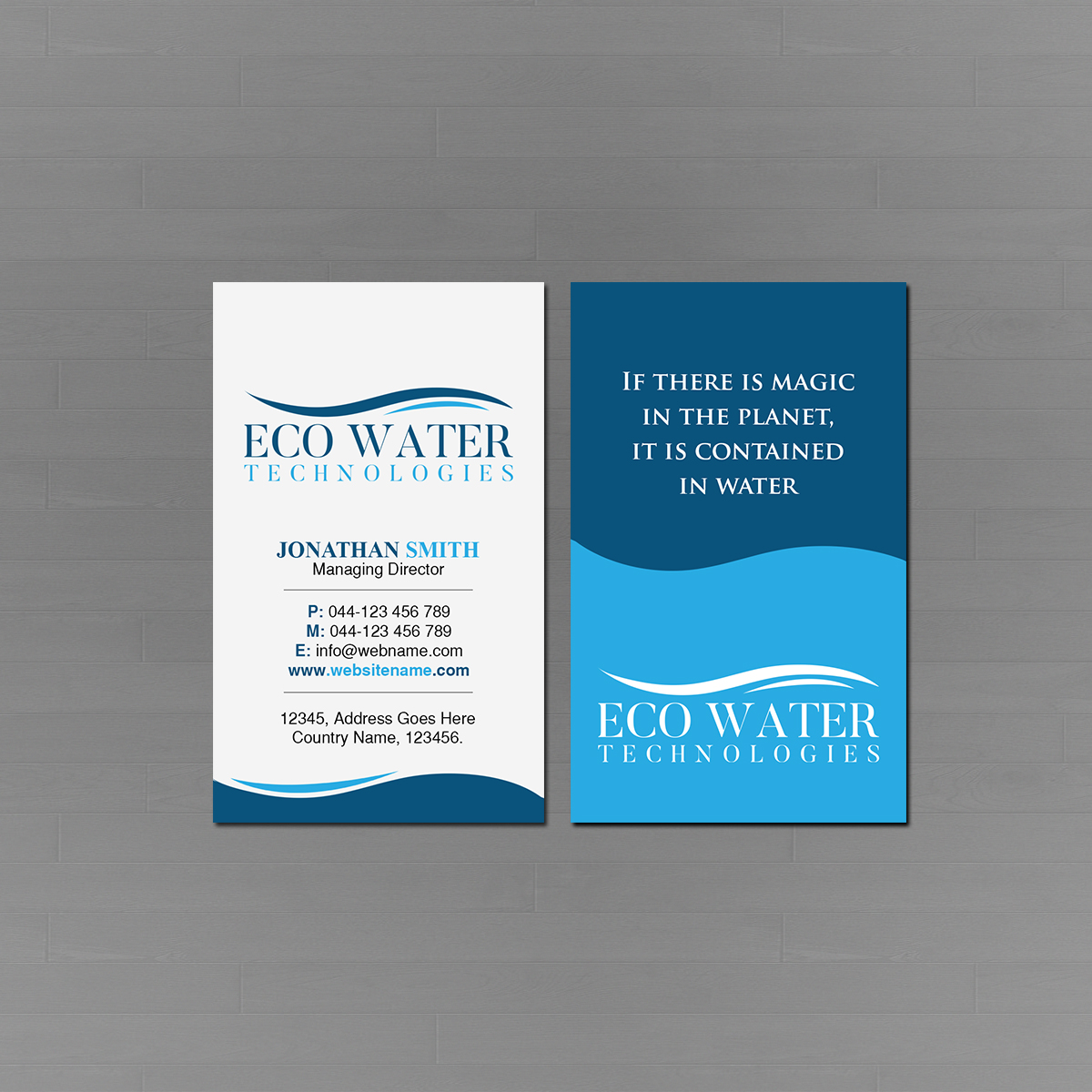 Business Card Design by Creations Box 2015 for ECO Water Technologies, Corp | Design #18665403