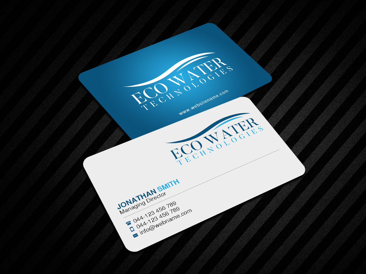 Design de Carte de Visite par Creations Box 2015 pour ECO Water Technologies, Corp | Design #18665411