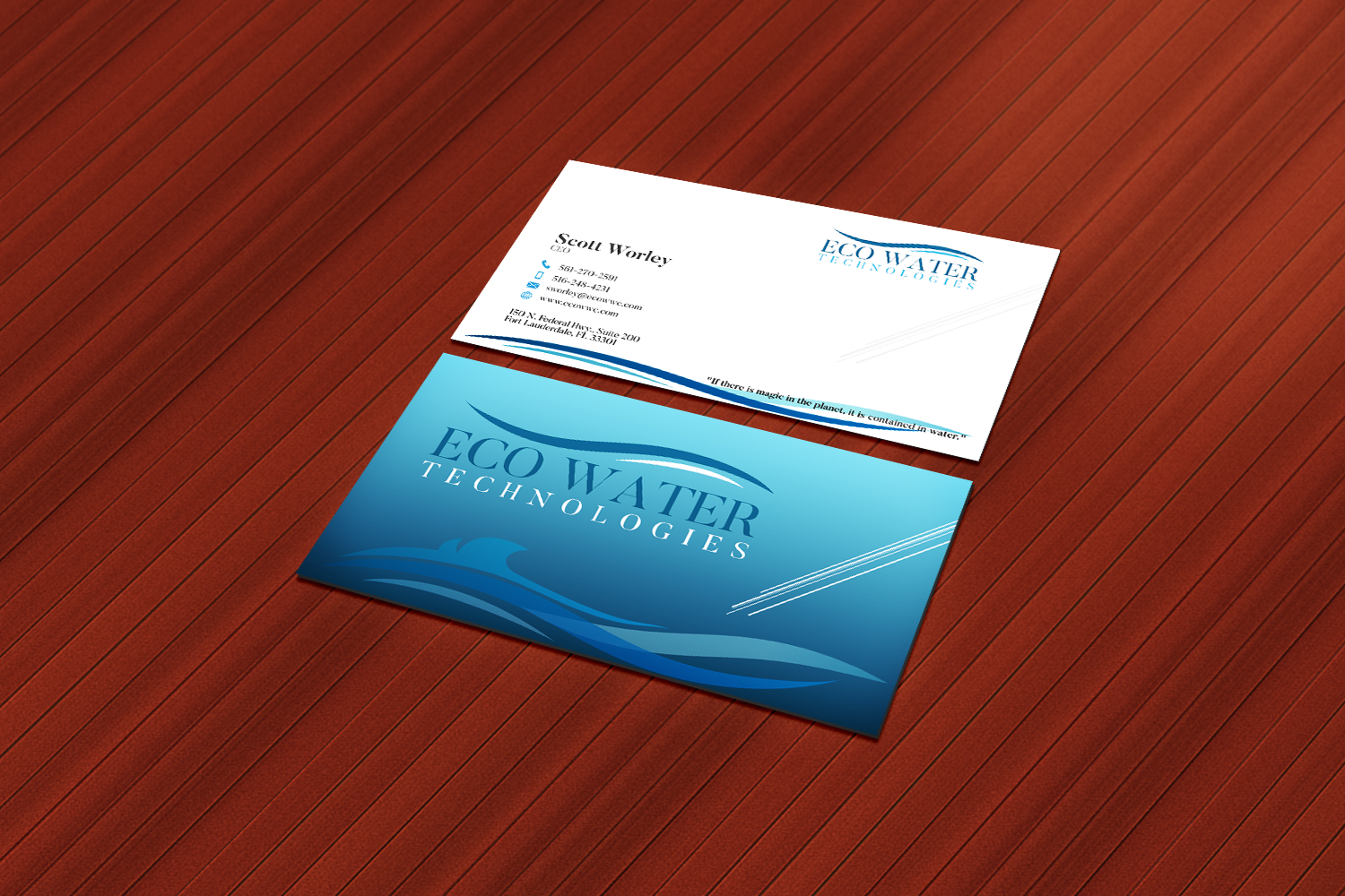 Business Card Design by TanaMa Creations for ECO Water Technologies, Corp | Design #18659304