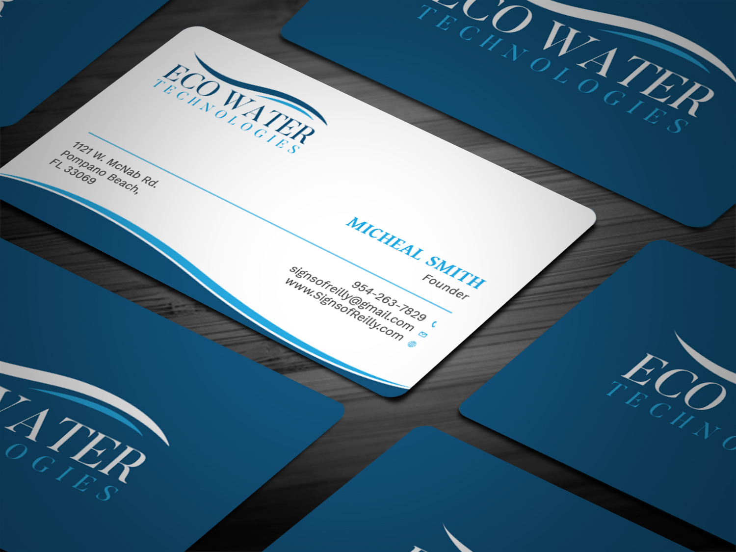 Business Card Design by Tripti Ranjan Gain for ECO Water Technologies, Corp | Design #18660312