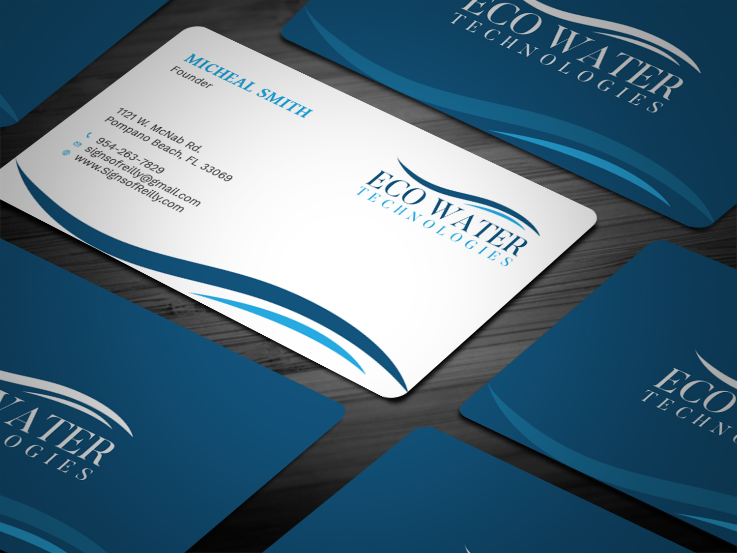 Business Card Design by Tripti Ranjan Gain for ECO Water Technologies, Corp | Design #18660364