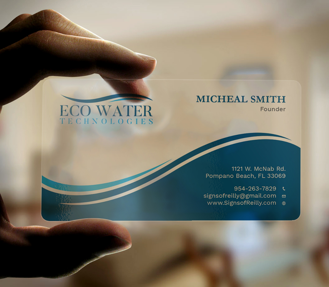 Business Card Design by Tripti Ranjan Gain for ECO Water Technologies, Corp | Design #18660368