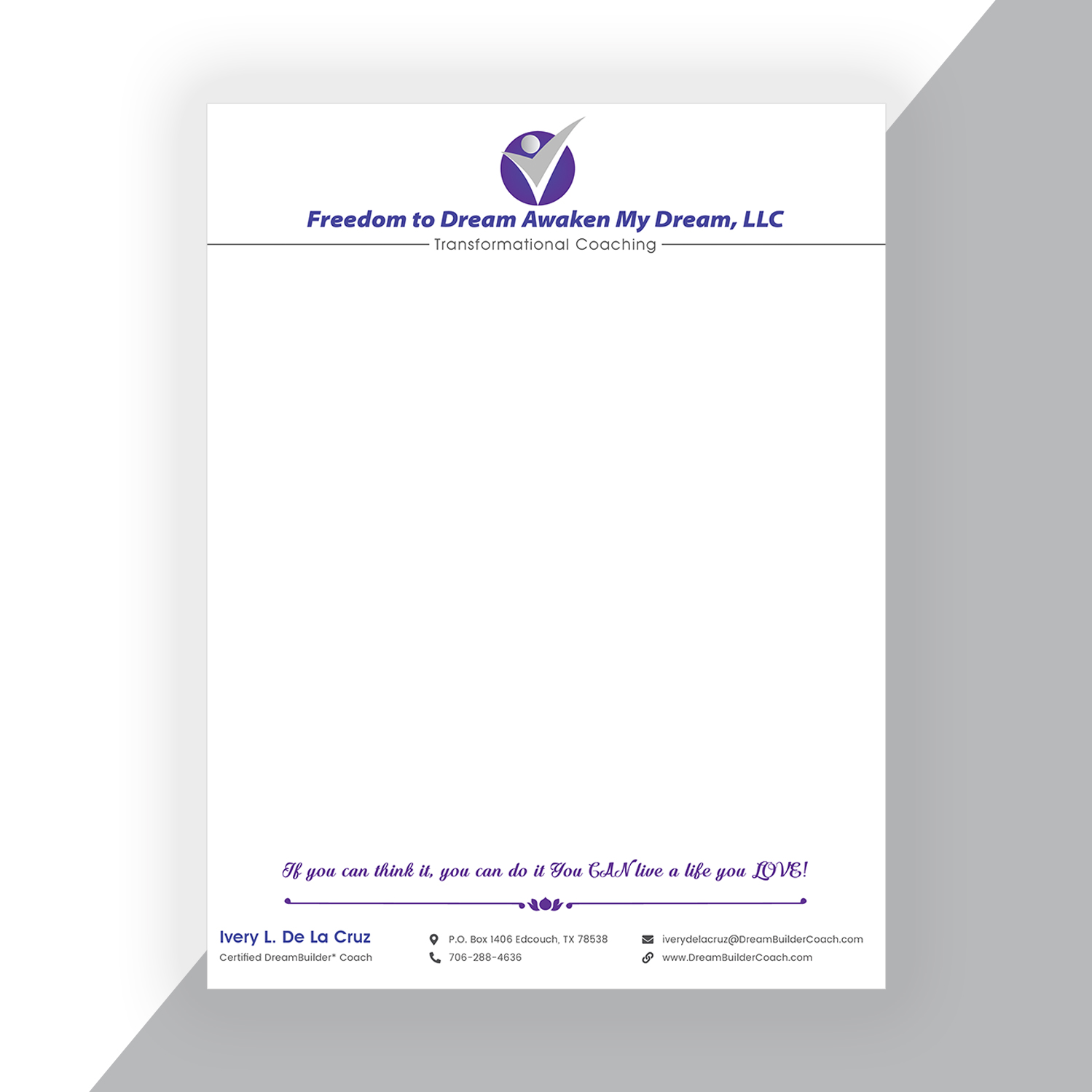 Stationery Design by Expert Designer for Freedom to Awaken My Dreams, LLC | Design #18731968