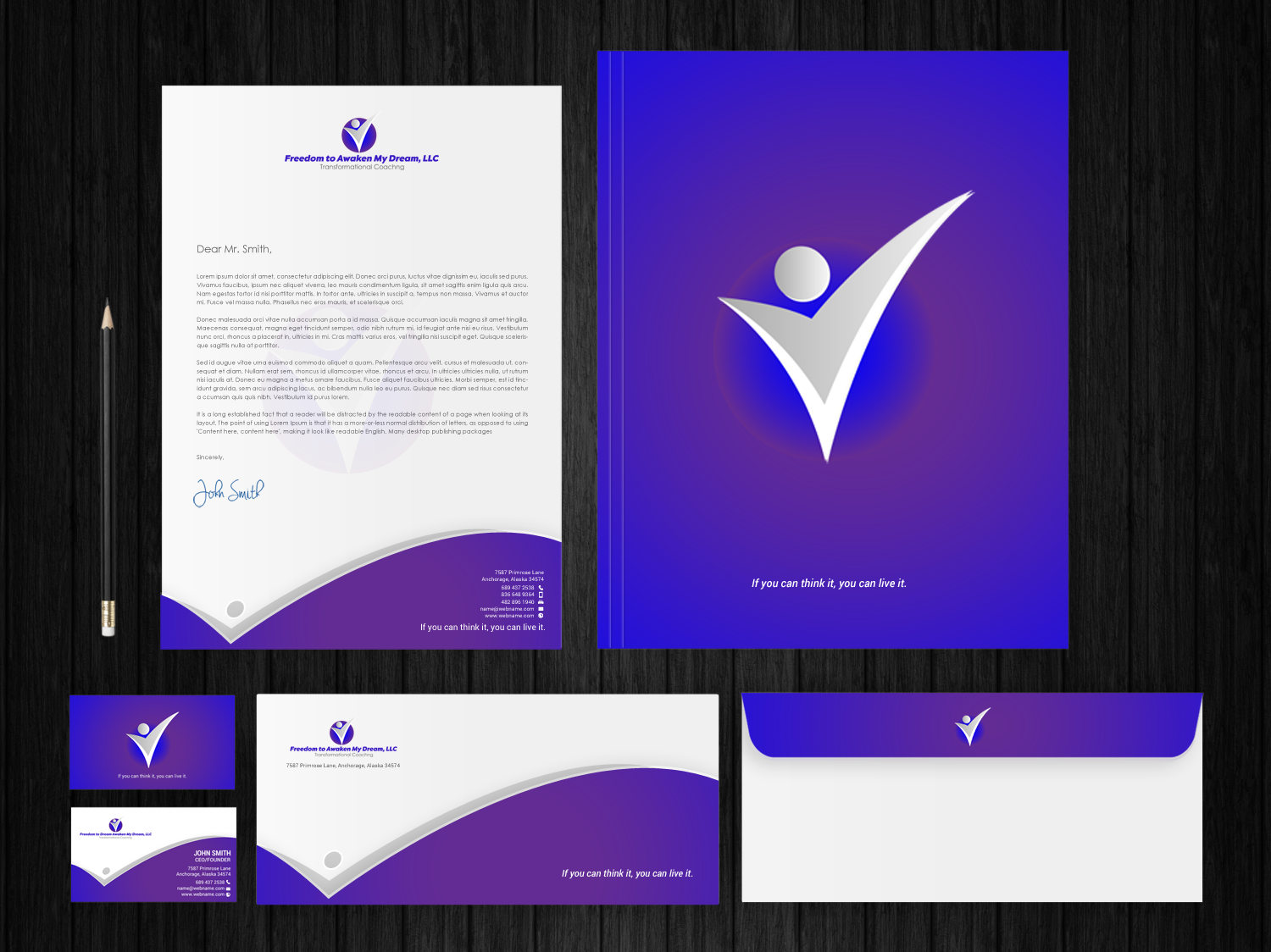 Diseño de Papelería por chandrayaan.creative para Freedom to Awaken My Dreams, LLC | Diseño #18751904