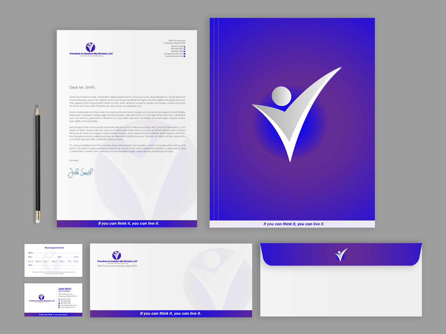 Stationery Design by chandrayaan.creative for Freedom to Awaken My Dreams, LLC | Design #18761718