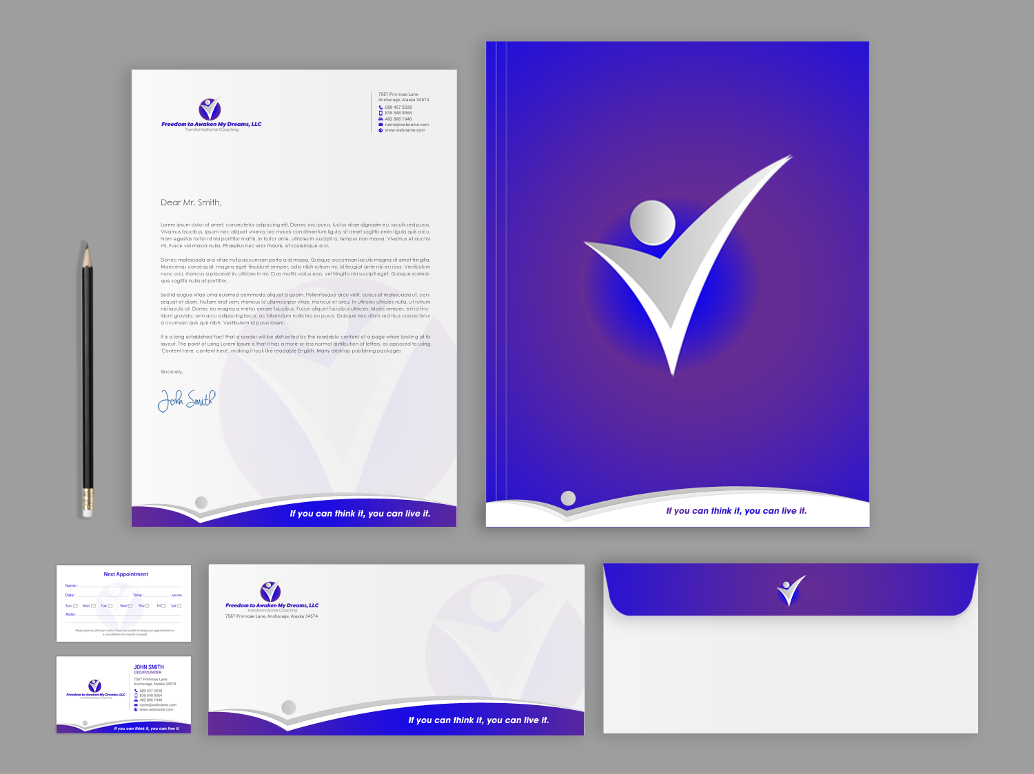 Stationery Design by chandrayaan.creative for Freedom to Awaken My Dreams, LLC | Design #18761719