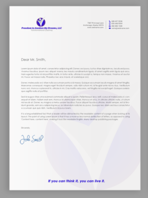 Freedom to Awaken My Dreams, LLC needs business stationary designed using our logo. | Design de Papeterie par chandrayaan.creative