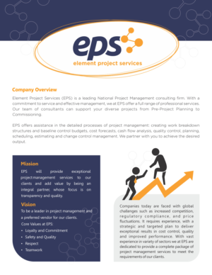 Brochure Design by uk for Element Project Services | Design: #18674721
