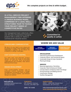 Brochure Design by uk for Element Project Services | Design: #18674725