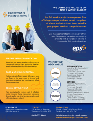Brochure Design by uk for Element Project Services | Design: #18682733