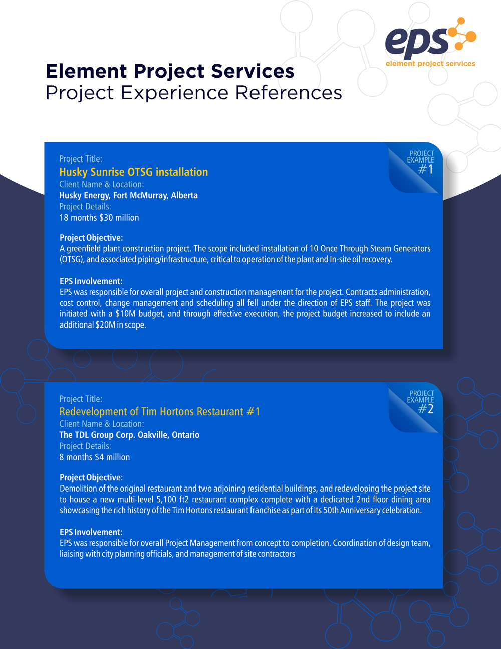 Brochure Design by uk for Element Project Services | Design #18693897