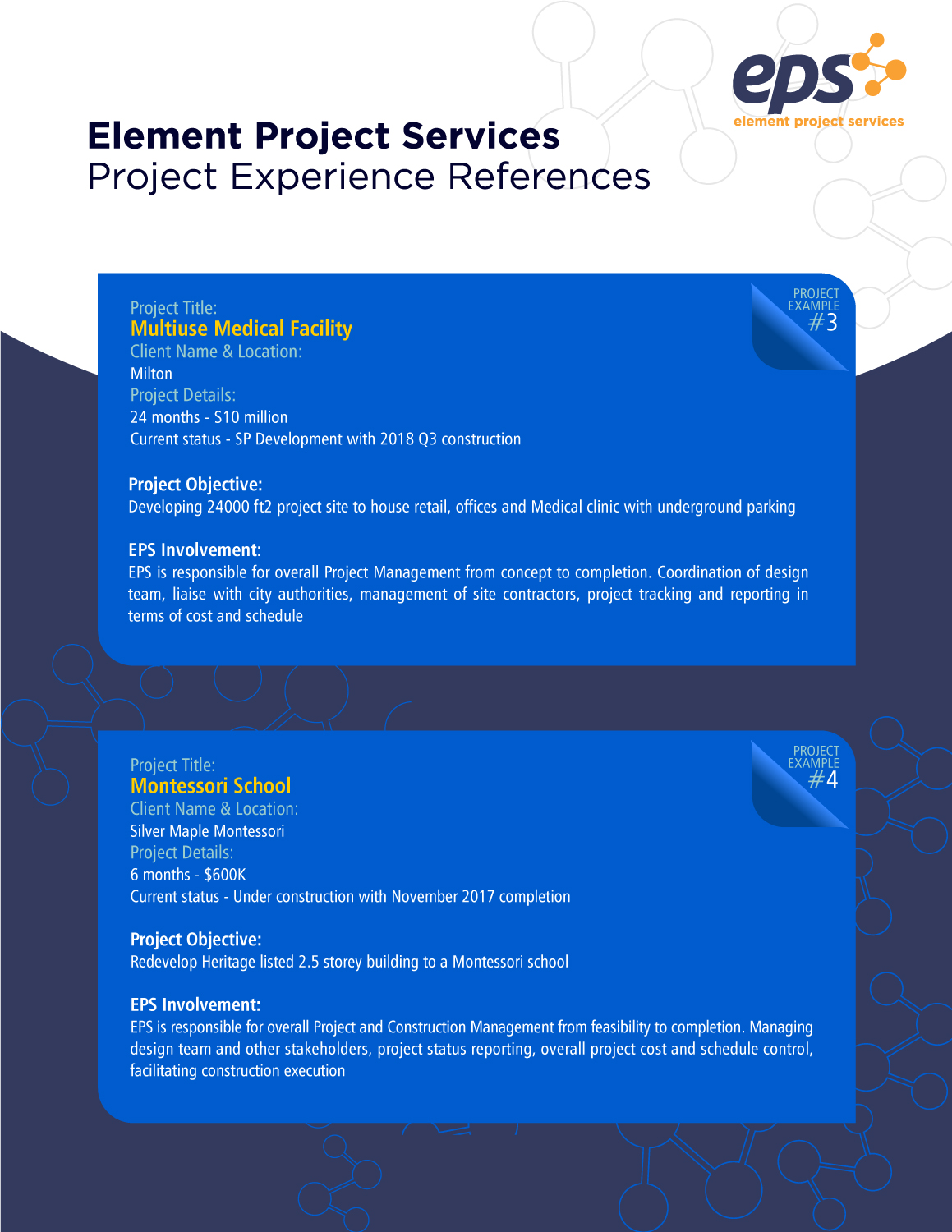 Brochure Design by uk for Element Project Services | Design #18741967