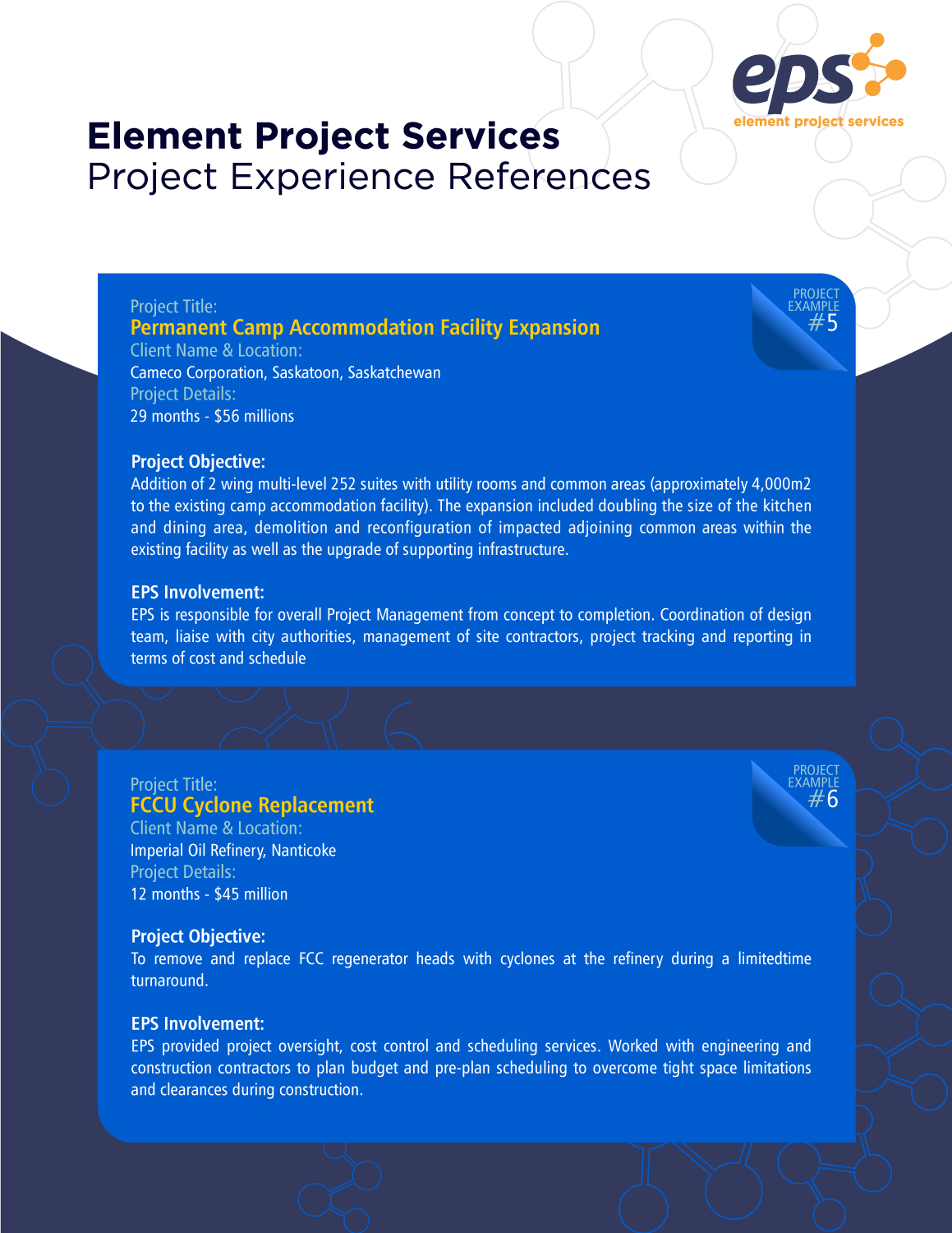 Brochure Design by uk for Element Project Services | Design #18741968