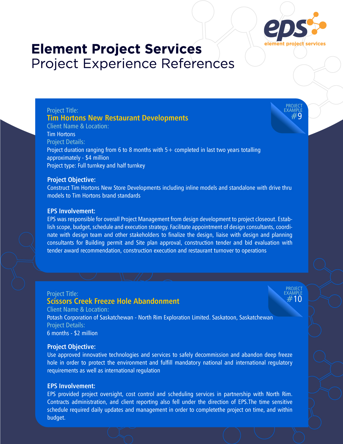 Brochure Design by uk for Element Project Services | Design #18741969