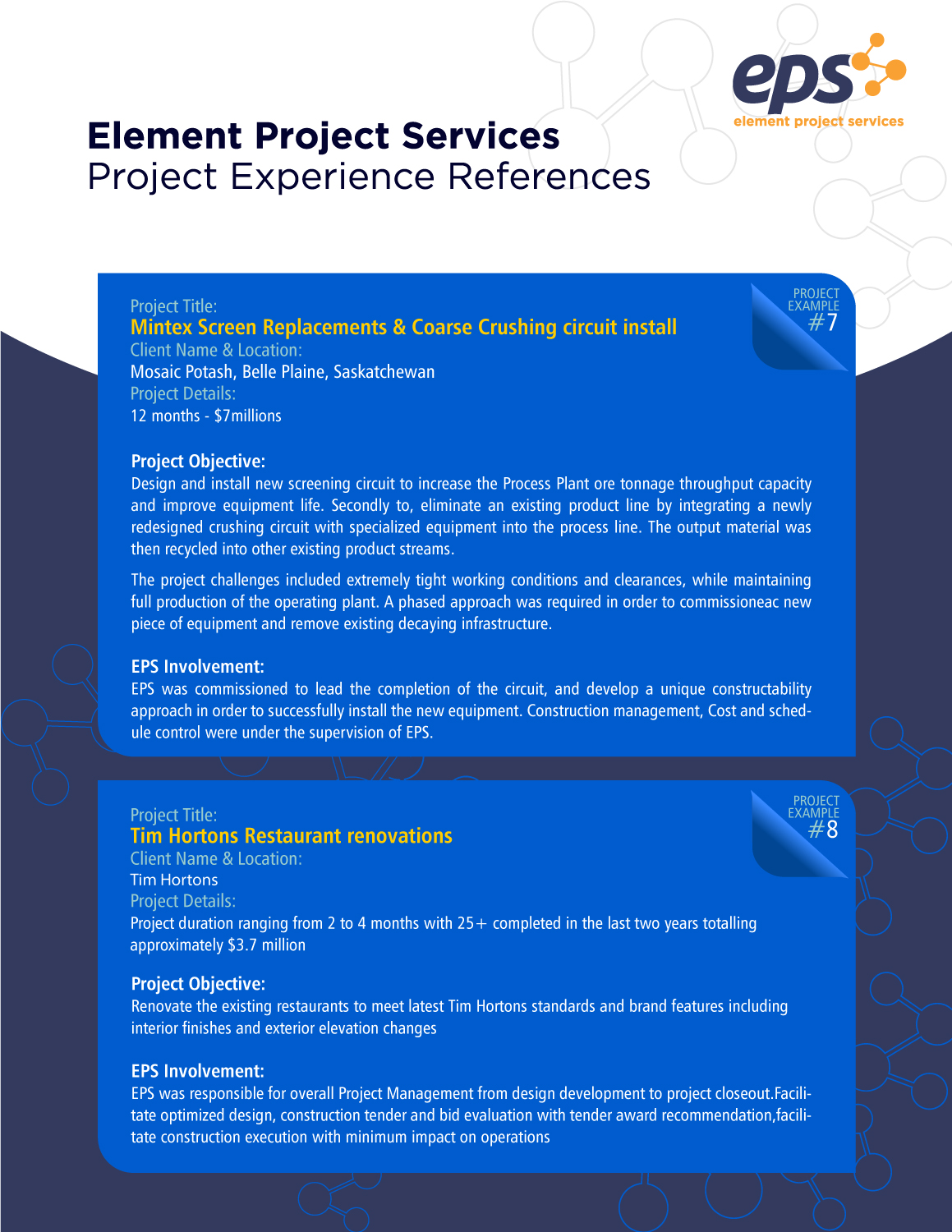 Brochure Design by uk for Element Project Services | Design #18741971