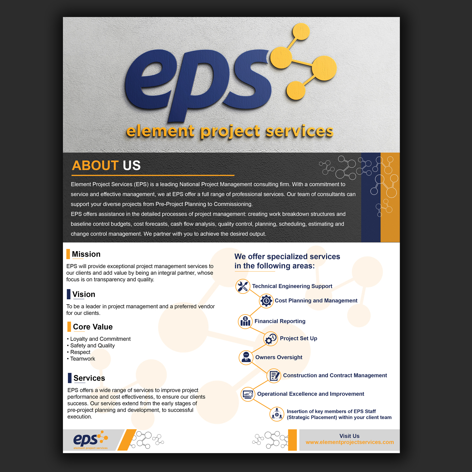 Brochure Design by Imam Logo Designer for Element Project Services | Design #18674933