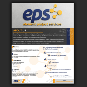 Brochure Design by AIgrafika for Element Project Services | Design #18674933