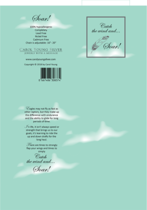 PACKAGING DESIGN for 3 part jewelry featuring the tag line, "Catch the wind and . . . Soar!"