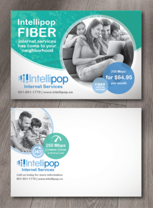 Intellipop Fiber Internet Postcard | Diseño de Flyer por alex989