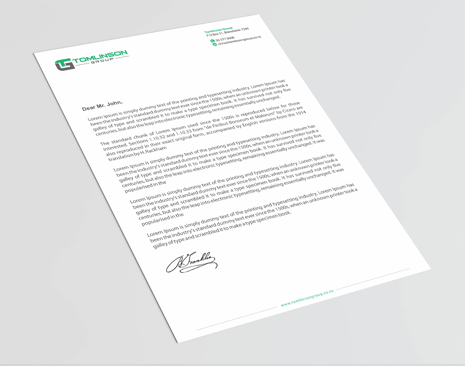 Briefkopf-Design von Infinitive Technology für Tomlinson Group | Design #18683722