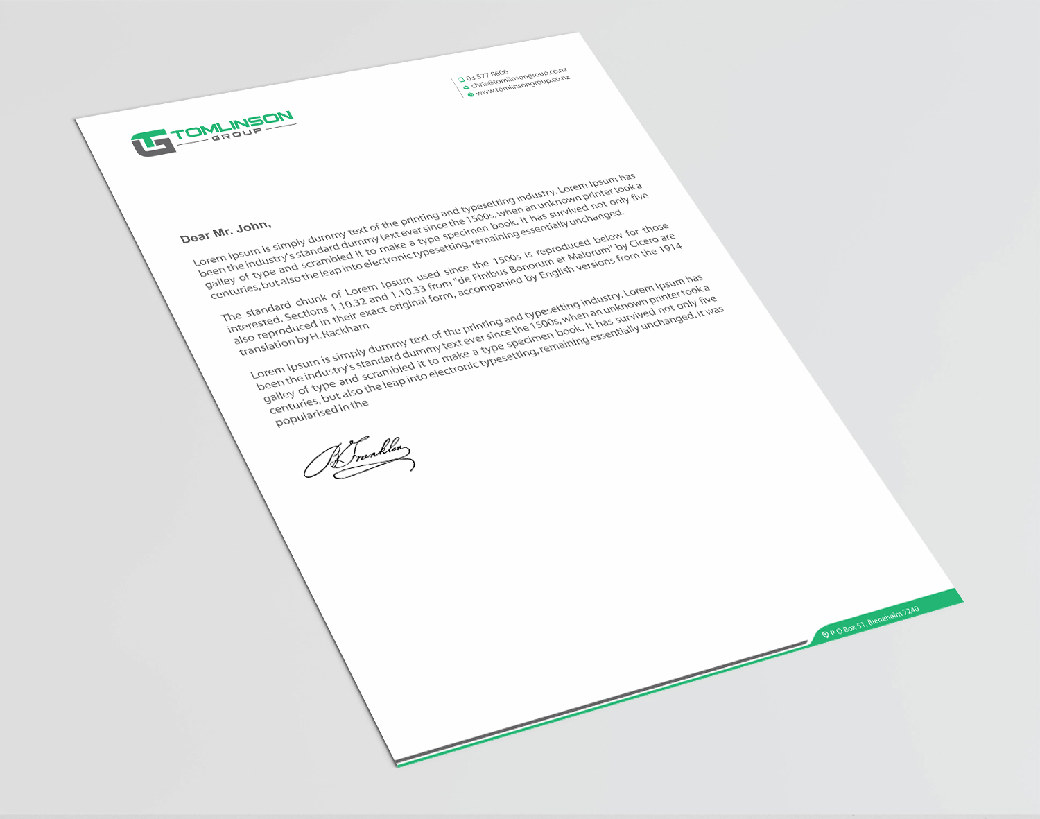 Briefkopf-Design von Infinitive Technology für Tomlinson Group | Design #18683723