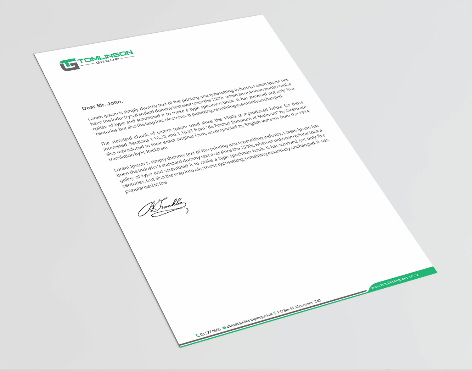 Briefkopf-Design von Infinitive Technology für Tomlinson Group | Design #18683724