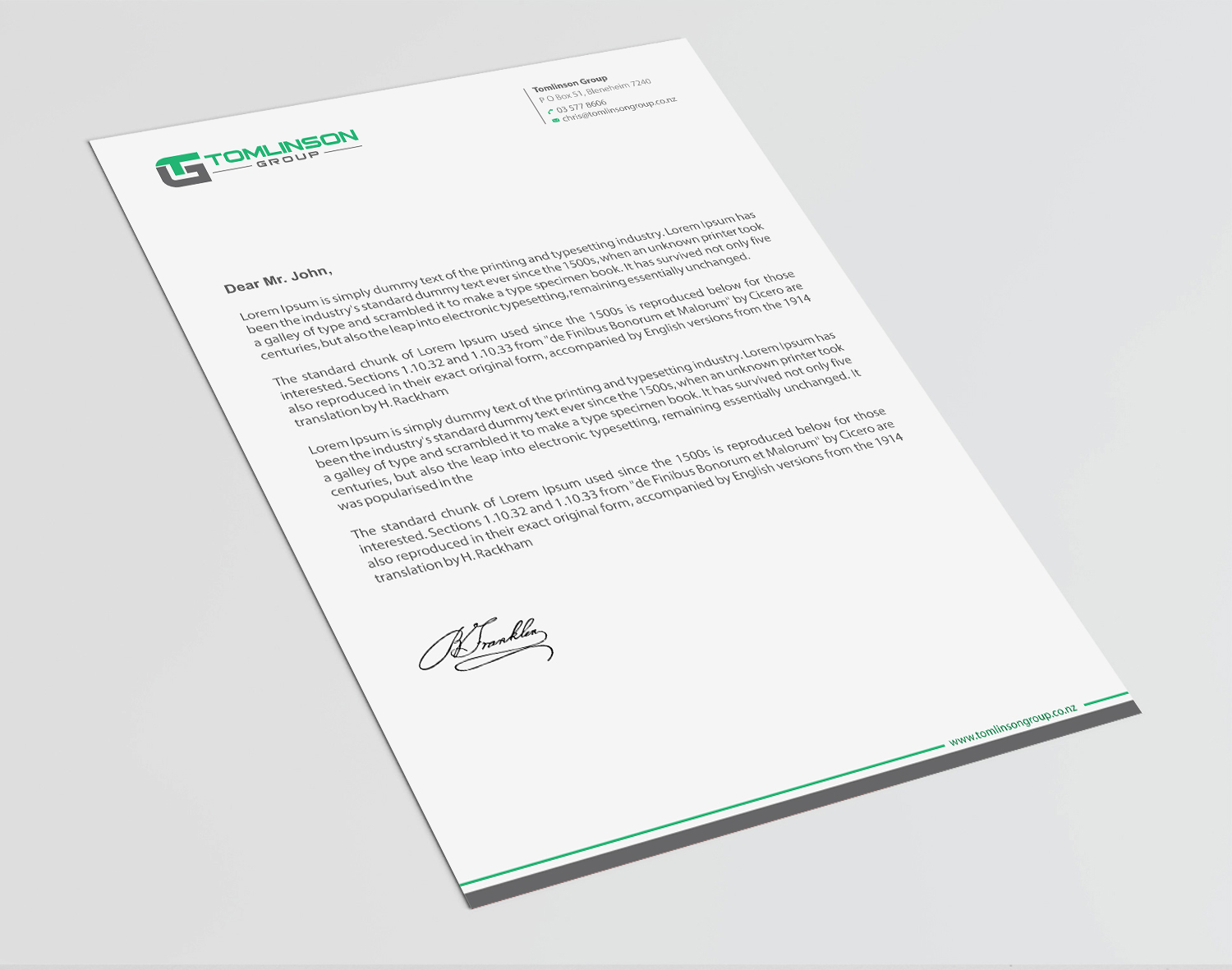 Diseño de Membrete por Infinitive Technology para Tomlinson Group | Diseño #18684040