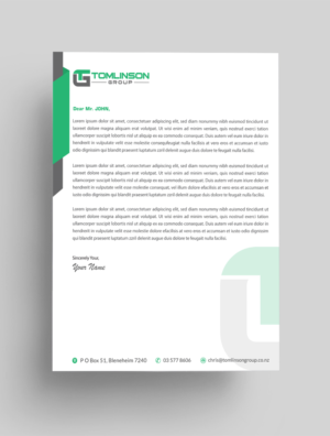 Letterhead Design by Infinitive Technology for Tomlinson Group | Design: #18685404