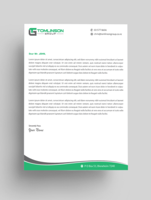 Letterhead Design by Infinitive Technology for Tomlinson Group | Design: #18685405