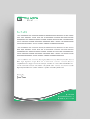 Letterhead Design by Infinitive Technology for Tomlinson Group | Design: #18685474
