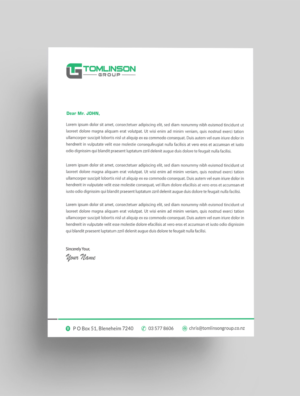 Letterhead Design by Infinitive Technology for Tomlinson Group | Design: #18685475