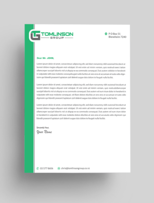 Letterhead Design by Infinitive Technology for Tomlinson Group | Design: #18685476