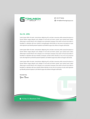 Letterhead Design by Infinitive Technology for Tomlinson Group | Design: #18685480