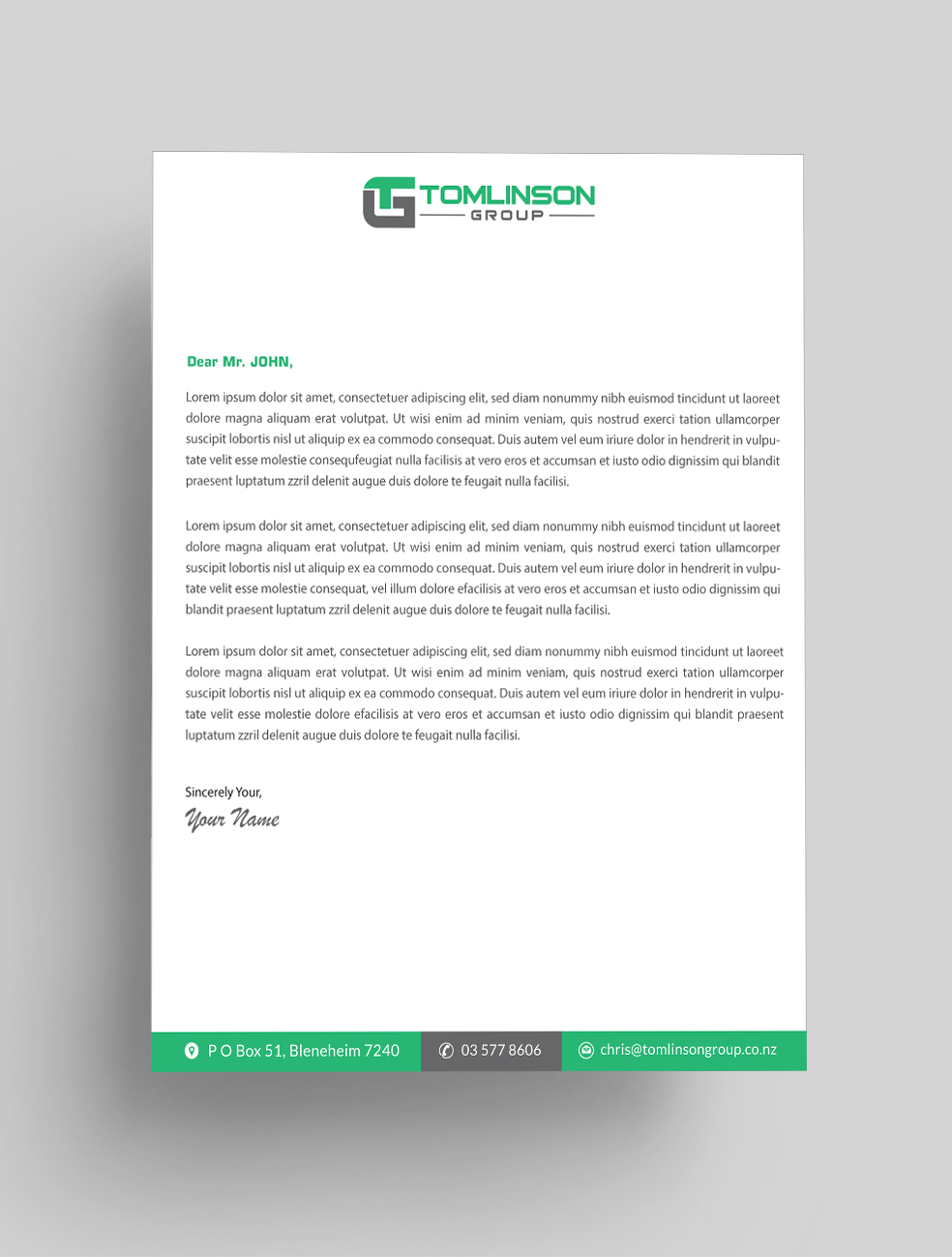 Diseño de Membrete por Infinitive Technology para Tomlinson Group | Diseño #18685702