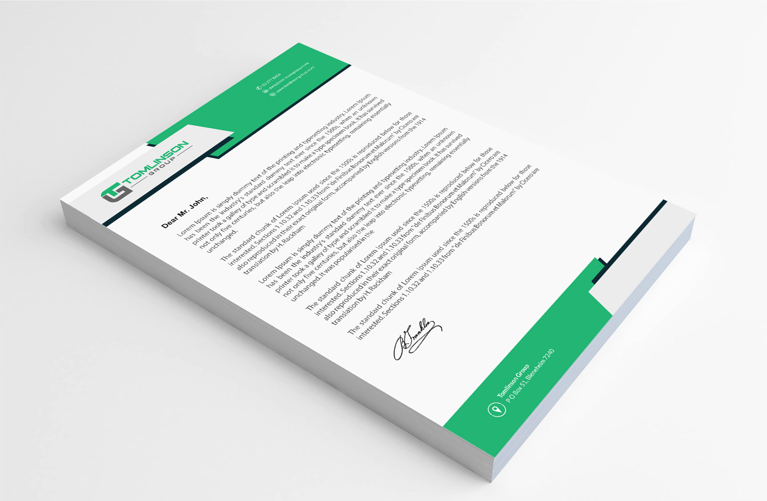 Letterhead Design by Infinitive Technology for Tomlinson Group | Design #18691229