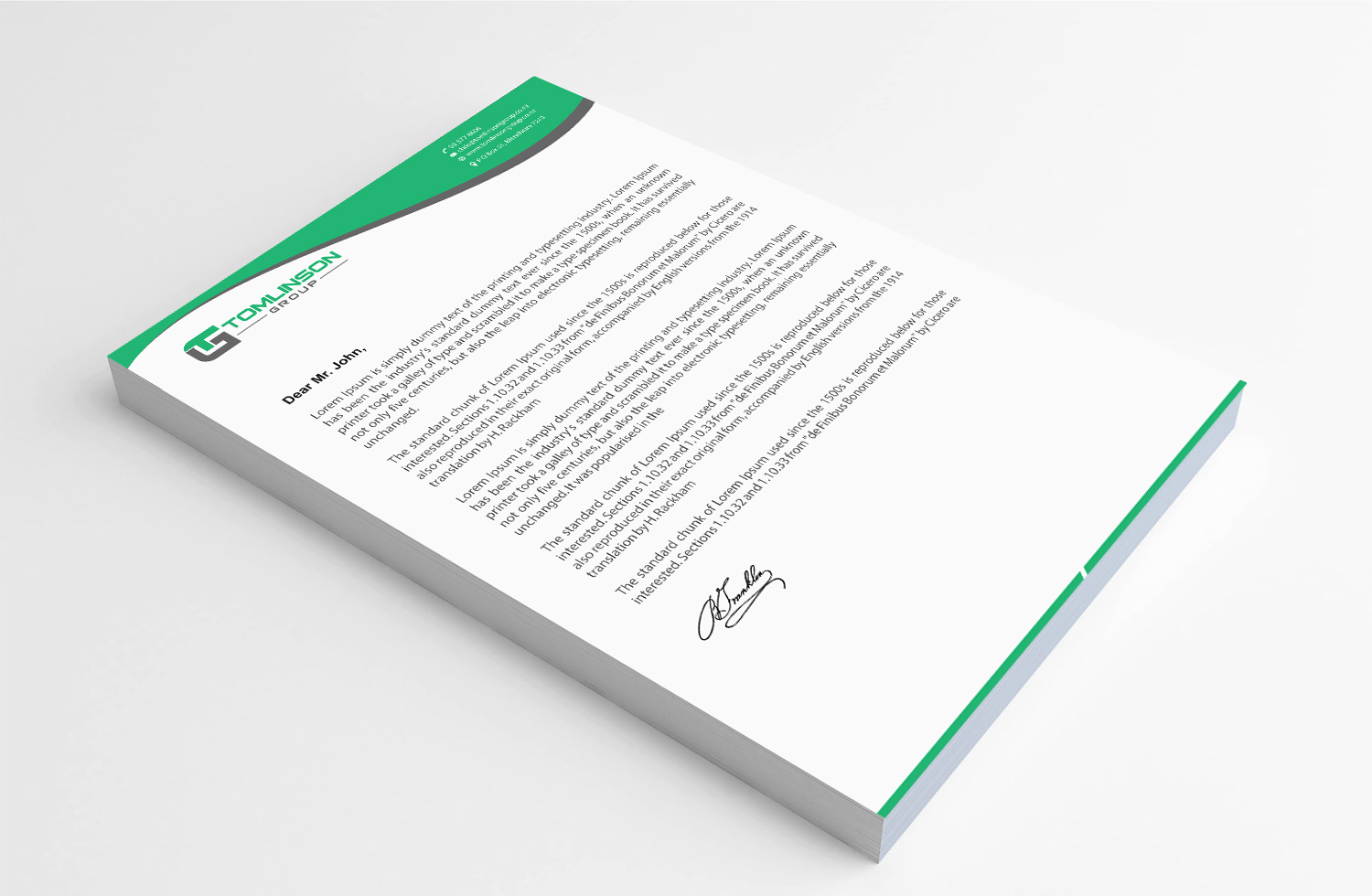 Letterhead Design by Infinitive Technology for Tomlinson Group | Design #18692252