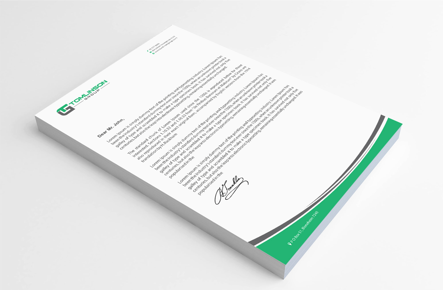 Letterhead Design by Infinitive Technology for Tomlinson Group | Design #18692253
