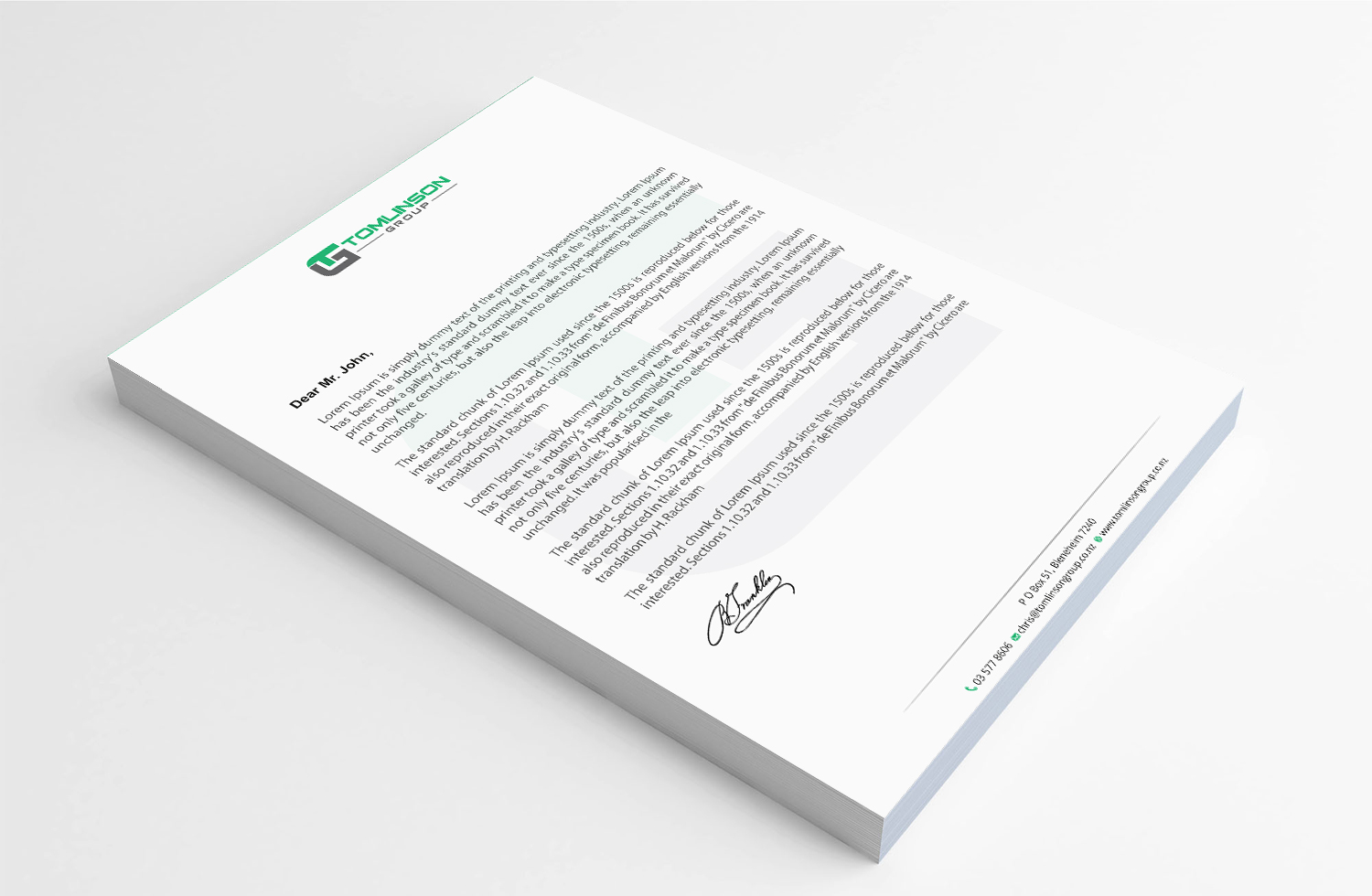Letterhead Design by Infinitive Technology for Tomlinson Group | Design #18692255
