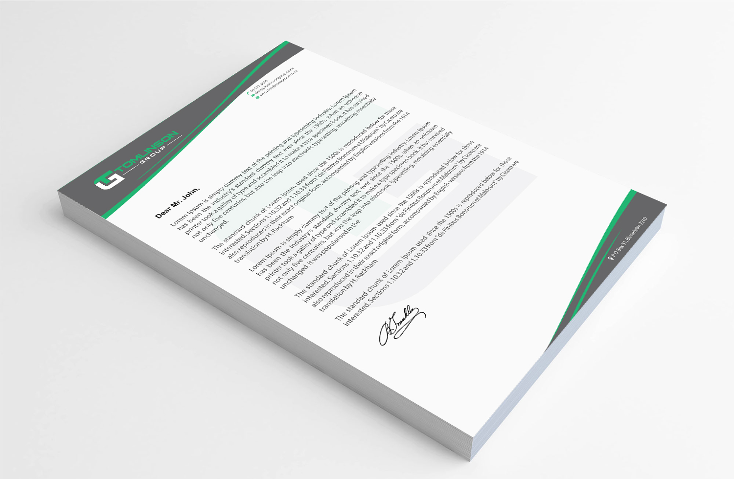 Letterhead Design by Infinitive Technology for Tomlinson Group | Design #18692256