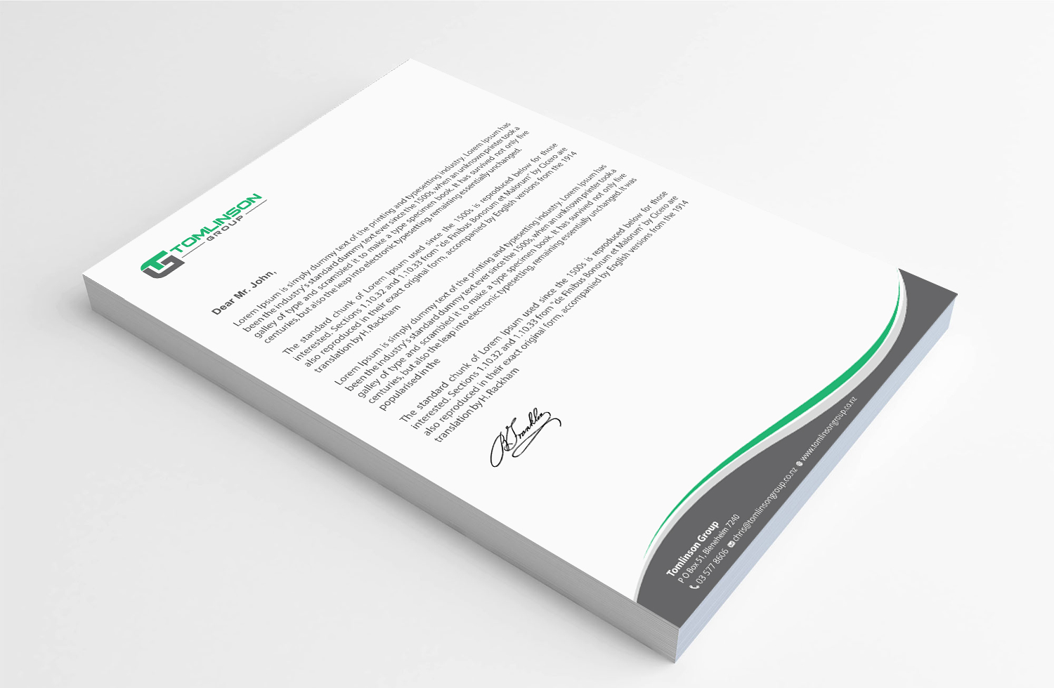 Letterhead Design by Infinitive Technology for Tomlinson Group | Design #18692258
